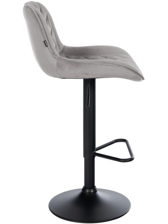 Set van 2 barkrukken Kasson fluweel, grijs