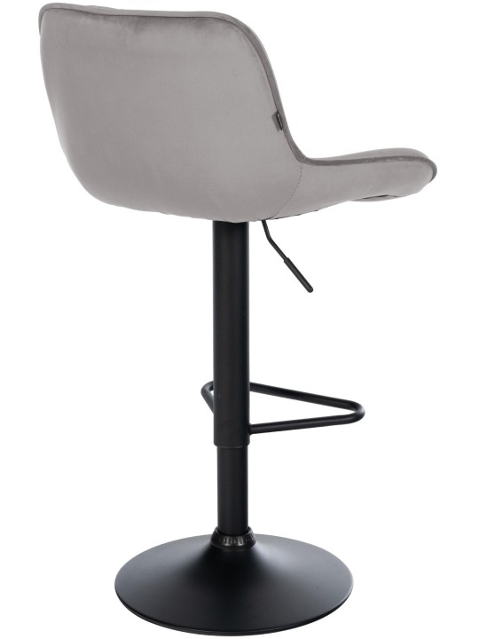 Set van 2 barkrukken Kasson fluweel, grijs