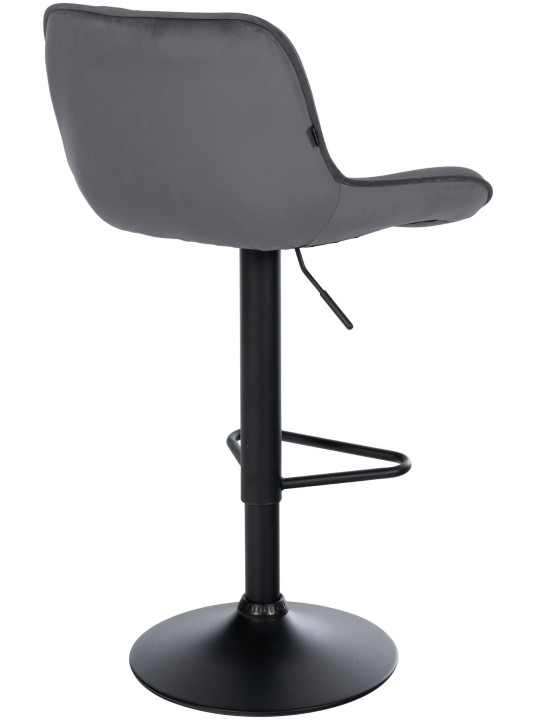 Set van 2 barkrukken Kasson fluweel, donkergrijs