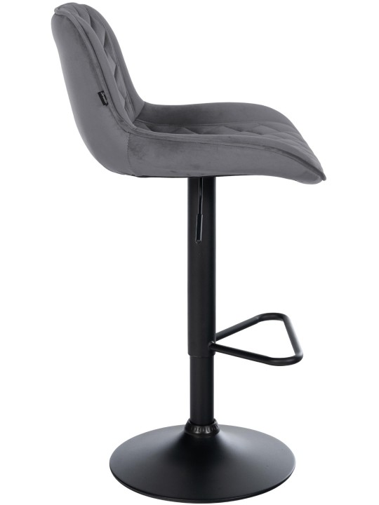 Set van 2 barkrukken Kasson fluweel, donkergrijs