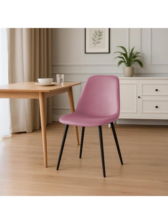 Maryam fluwelen eetkamerstoel, roze