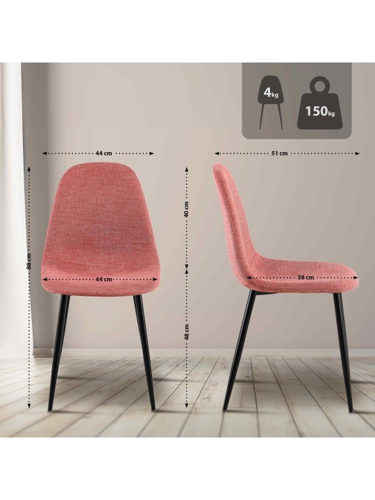 Eetkamerstoel Napier stof, oranje Eetkamerstoel Napier stof, oranje