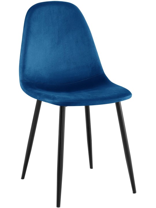 Napier fluwelen eetkamerstoel, blauw