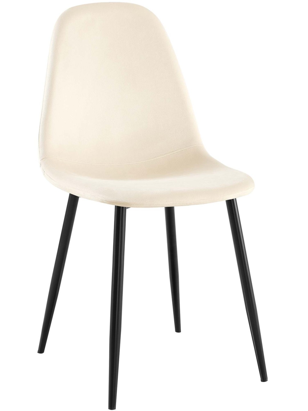 Napier fluwelen eetkamerstoel, crème