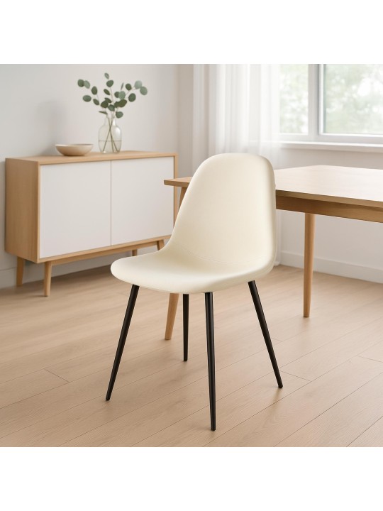 Napier fluwelen eetkamerstoel, crème Napier fluwelen eetkamerstoel, crème