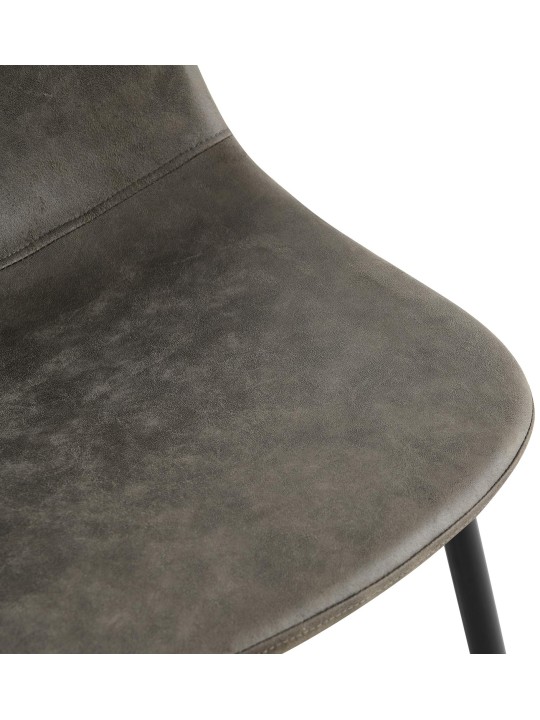Napier vintage kunstleer eetkamerstoel, donkergrijs Napier vintage kunstleer eetkamerstoel, donkergrijs