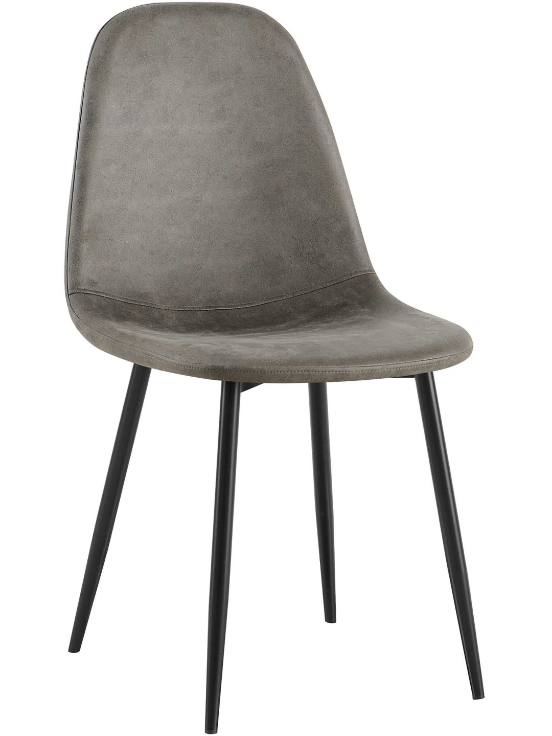 Napier vintage kunstleer eetkamerstoel, donkergrijs