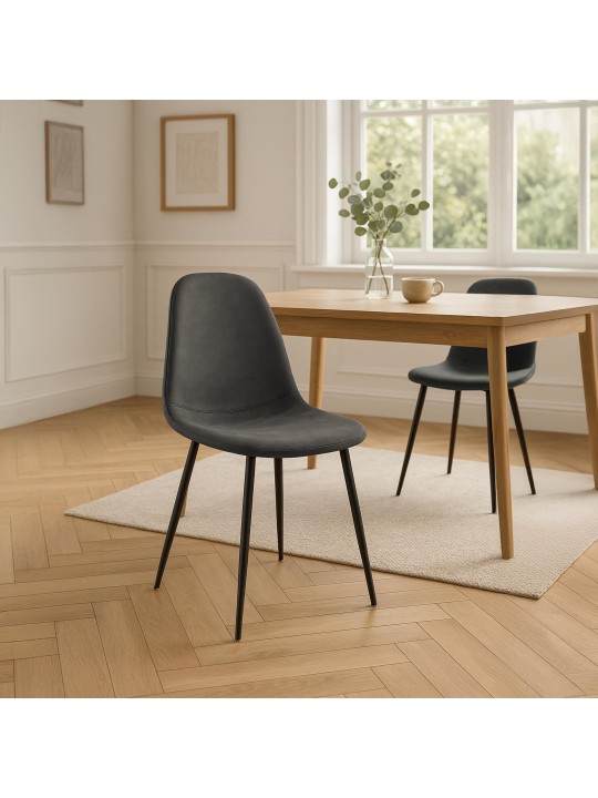 Napier vintage kunstleer eetkamerstoel, zwart Napier vintage kunstleer eetkamerstoel, zwart