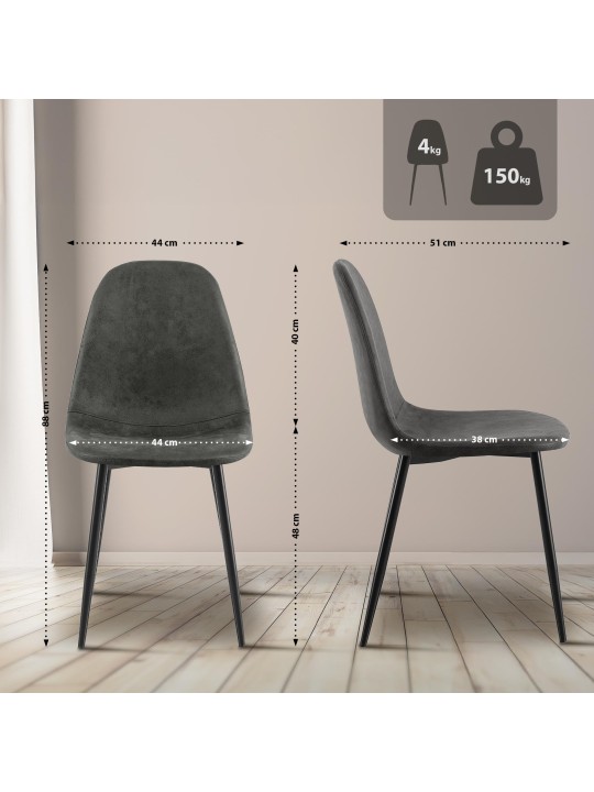 Napier vintage kunstleer eetkamerstoel, zwart Napier vintage kunstleer eetkamerstoel, zwart