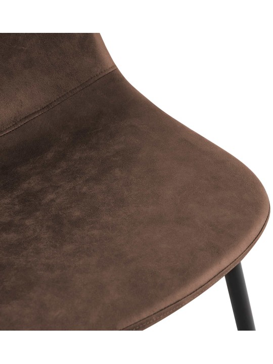 Set van 4 eetkamerstoelen Napier kunstleer, bruin