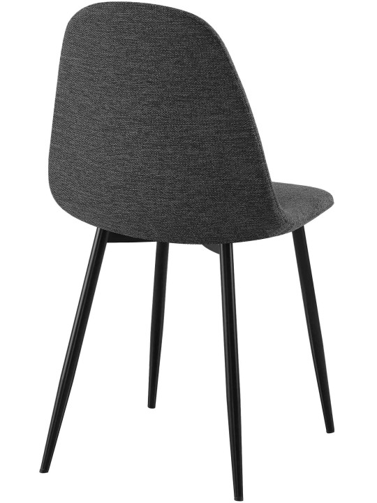 Set van 4 eetkamerstoelen Napier stof, zwart