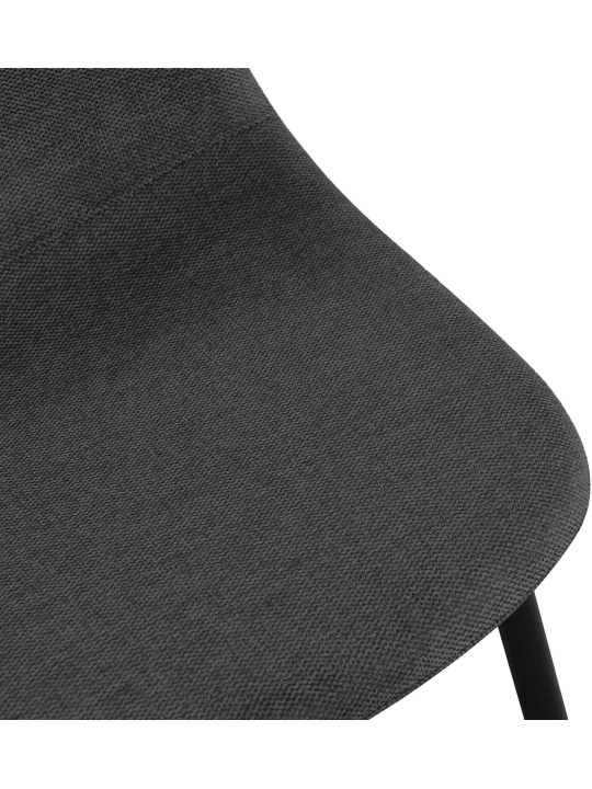 Set van 4 eetkamerstoelen Napier stof, zwart