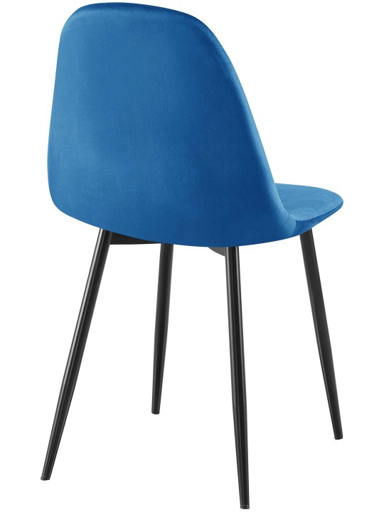 Set van 4 eetkamerstoelen Napier fluweel, blauw