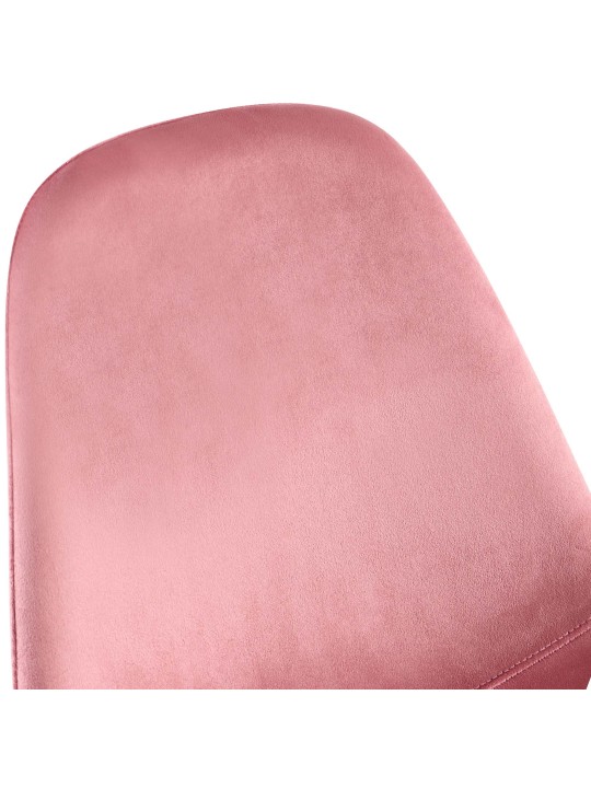 Set van 4 eetkamerstoelen Napier fluweel, roze