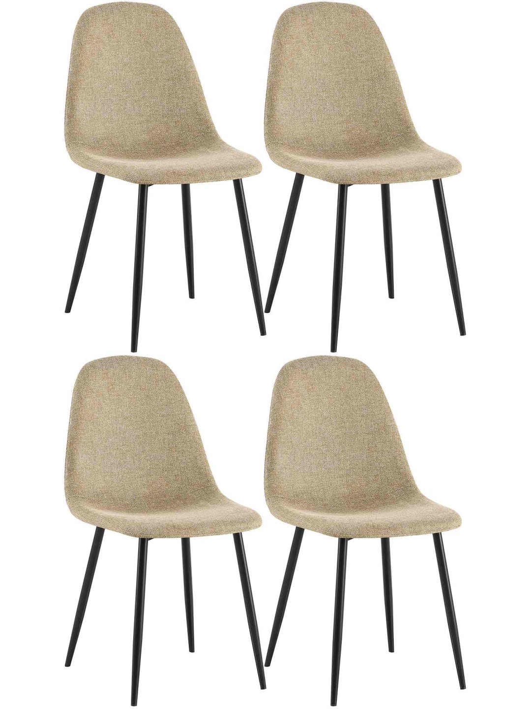 Set van 4 eetkamerstoelen Napier stof, taupe