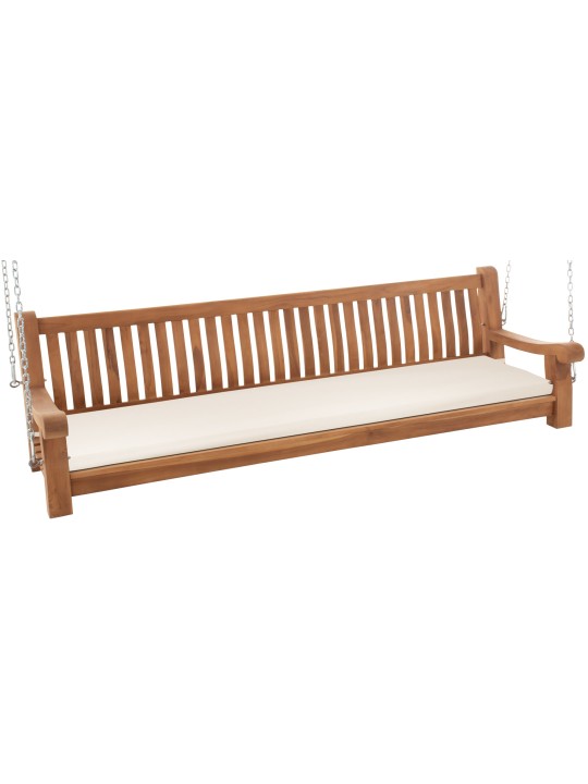 Joyce schommelbank met zitkussen 220 cm + teak, crème Joyce schommelbank met zitkussen 220 cm + teak, crème