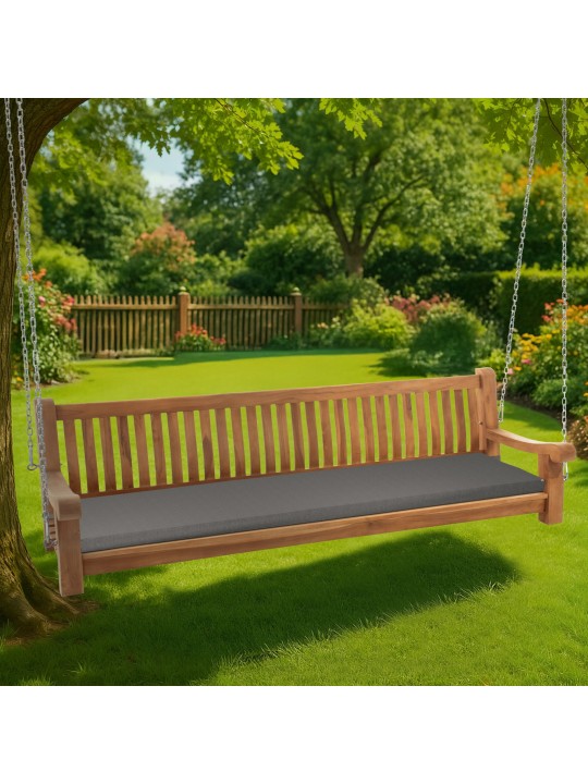 Joyce schommelbank met zitkussen 220 cm + teakhout, donkergrijs Joyce schommelbank met zitkussen 220 cm + teakhout, donkergrijs
