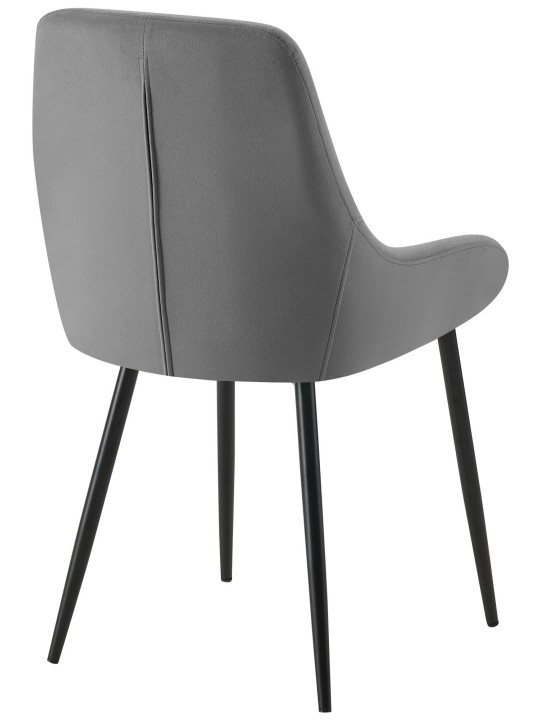 Set van 2 eetkamerstoelen Elmira fluweel, donkergrijs