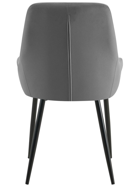 Set van 2 eetkamerstoelen Elmira fluweel, donkergrijs