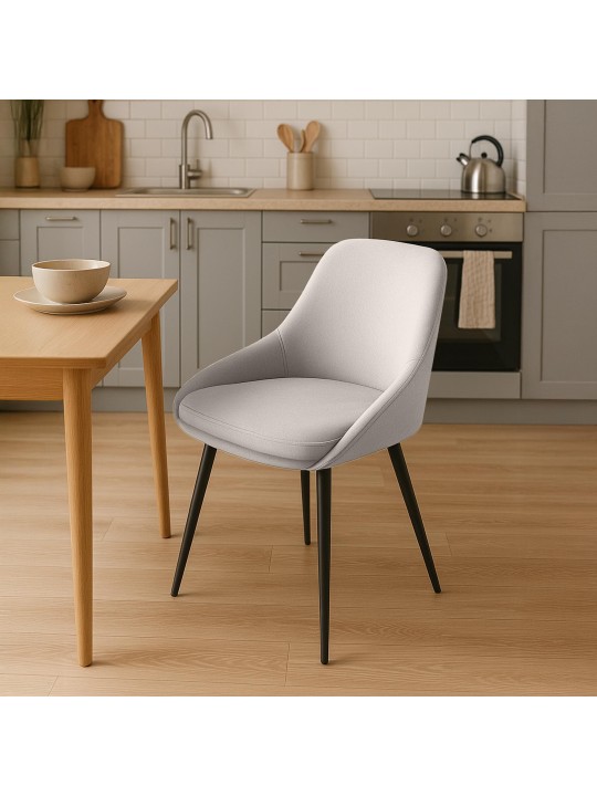Set van 2 eetkamerstoelen Elmira fluweel, grijs