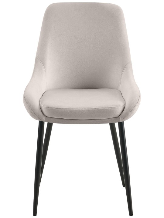 Set van 2 eetkamerstoelen Elmira fluweel, grijs