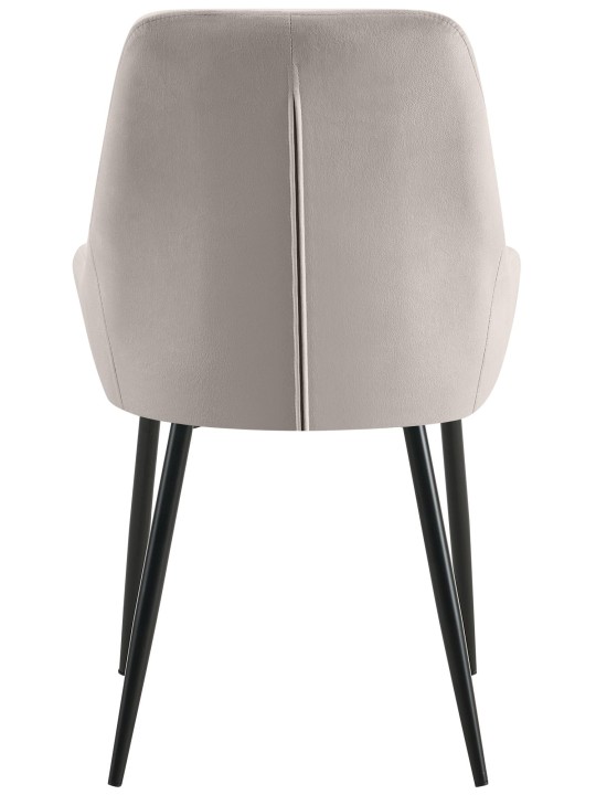 Set van 2 eetkamerstoelen Elmira fluweel, grijs