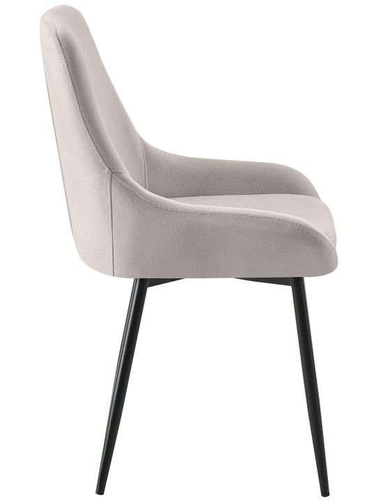 Set van 2 eetkamerstoelen Elmira fluweel, grijs