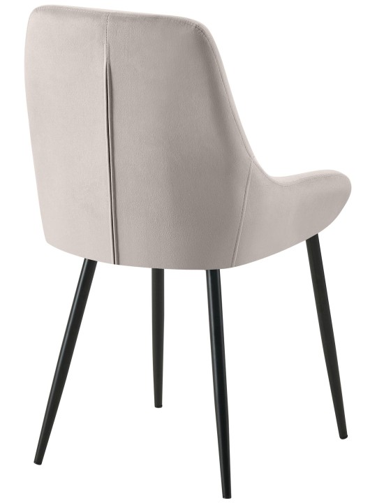 Set van 2 eetkamerstoelen Elmira fluweel, grijs