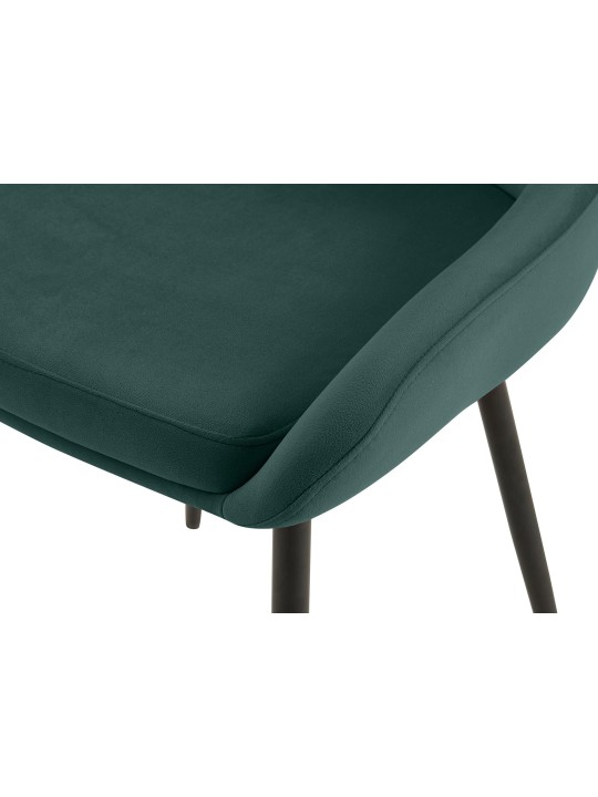 Set van 2 eetkamerstoelen Elmira fluweel, groen