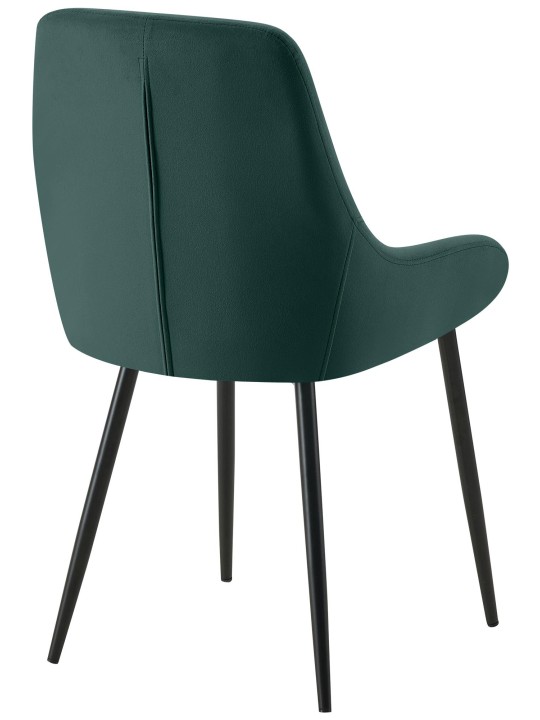 Set van 2 eetkamerstoelen Elmira fluweel, groen