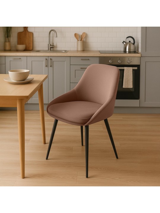 Set van 2 eetkamerstoelen Elmira fluweel, bruin