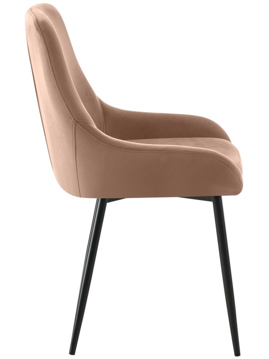 Set van 2 eetkamerstoelen Elmira fluweel, bruin