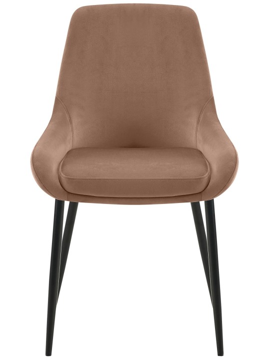 Set van 2 eetkamerstoelen Elmira fluweel, bruin