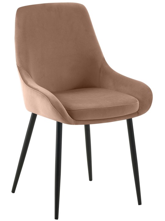 Set van 2 eetkamerstoelen Elmira fluweel, bruin