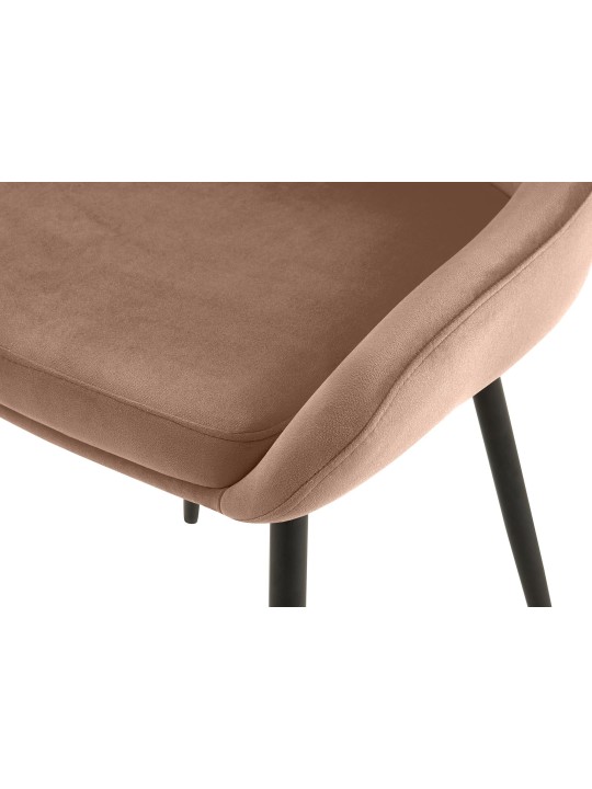 Set van 2 eetkamerstoelen Elmira fluweel, bruin