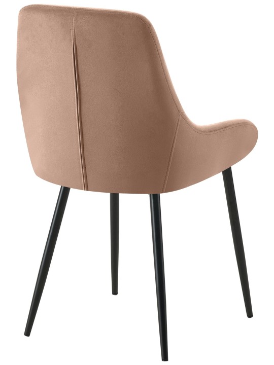 Set van 2 eetkamerstoelen Elmira fluweel, bruin