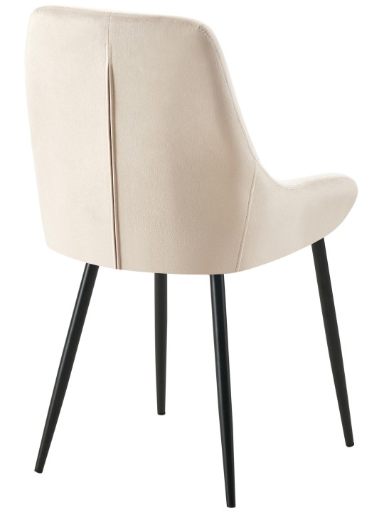 Set van 2 eetkamerstoelen Elmira fluweel, crème