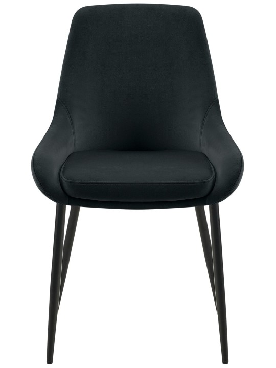 Set van 2 eetkamerstoelen Elmira fluweel, zwart
