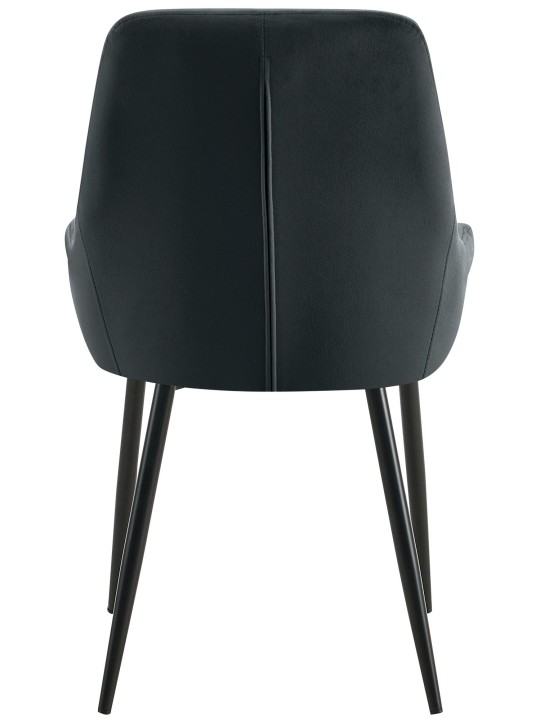 Set van 2 eetkamerstoelen Elmira fluweel, zwart