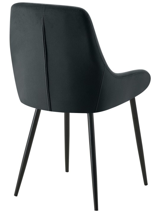 Set van 2 eetkamerstoelen Elmira fluweel, zwart