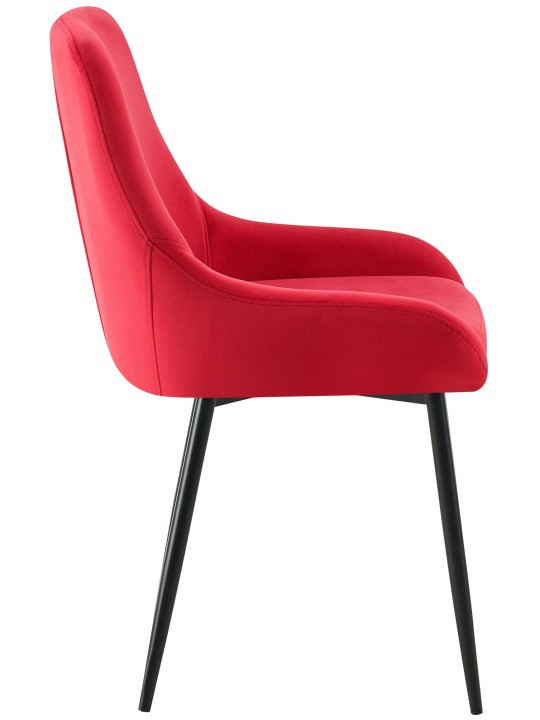 Set van 2 eetkamerstoelen Elmira fluweel, rood
