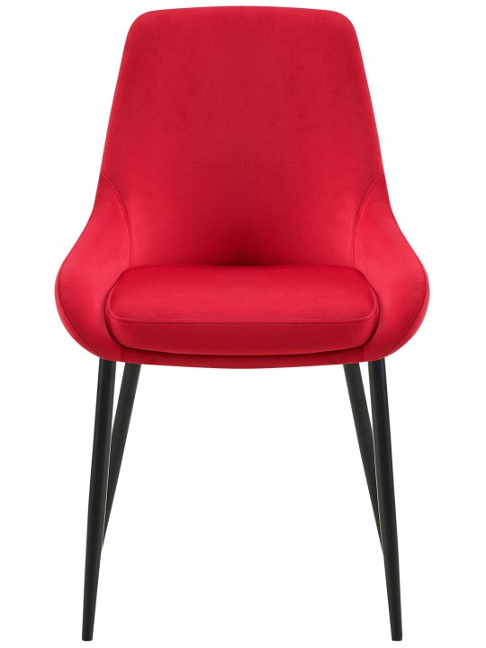 Set van 2 eetkamerstoelen Elmira fluweel, rood