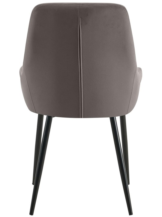 Set van 2 eetkamerstoelen Elmira fluweel, antraciet