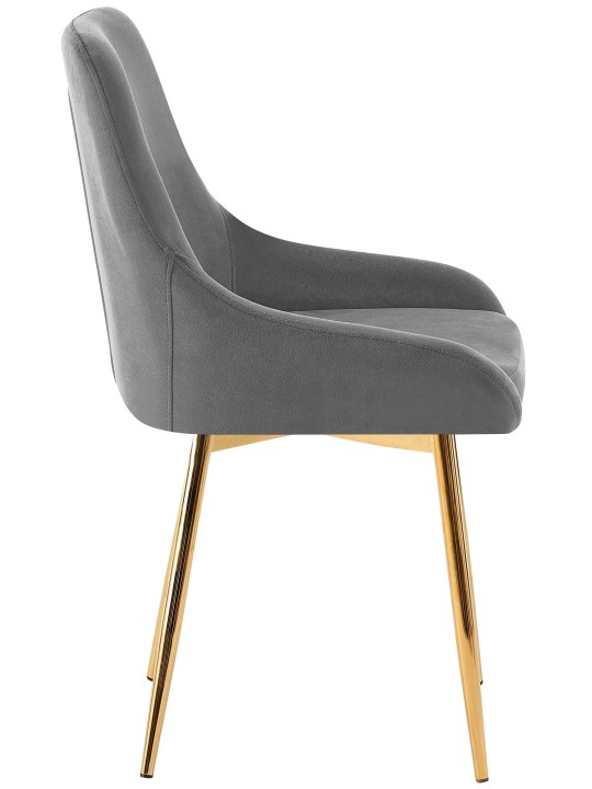 Set van 2 eetkamerstoelen Elmira fluweel goud, donkergrijs
