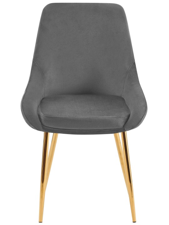 Set van 2 eetkamerstoelen Elmira fluweel goud, donkergrijs