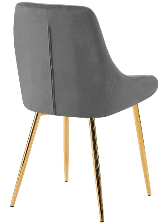 Set van 2 eetkamerstoelen Elmira fluweel goud, donkergrijs