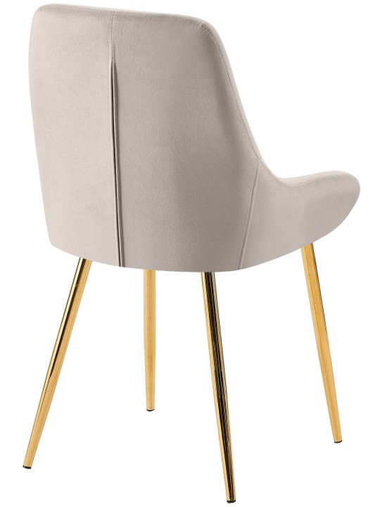 Set van 2 eetkamerstoelen Elmira fluweel goud, grijs