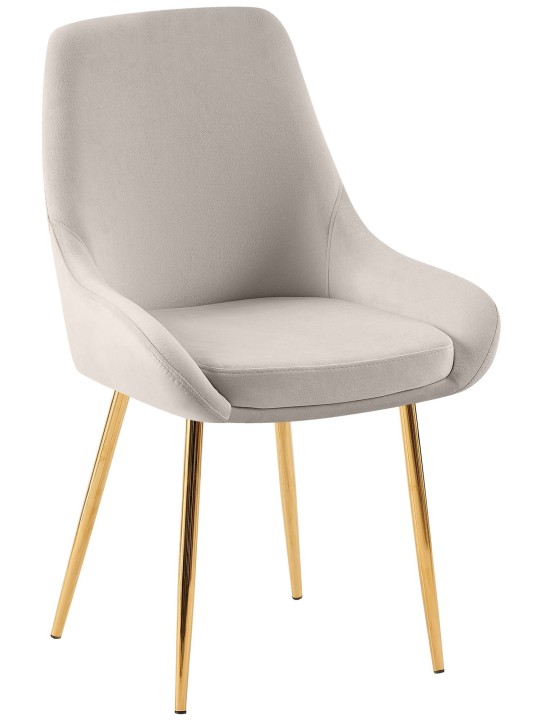 Set van 2 eetkamerstoelen Elmira fluweel goud, grijs