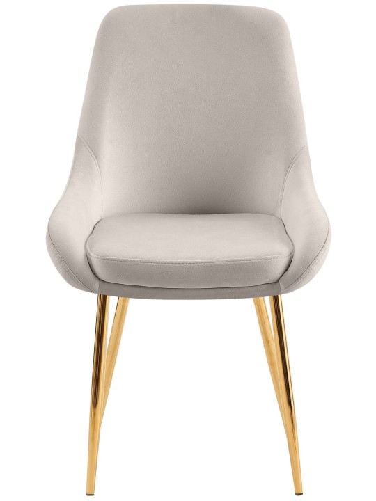 Set van 2 eetkamerstoelen Elmira fluweel goud, grijs