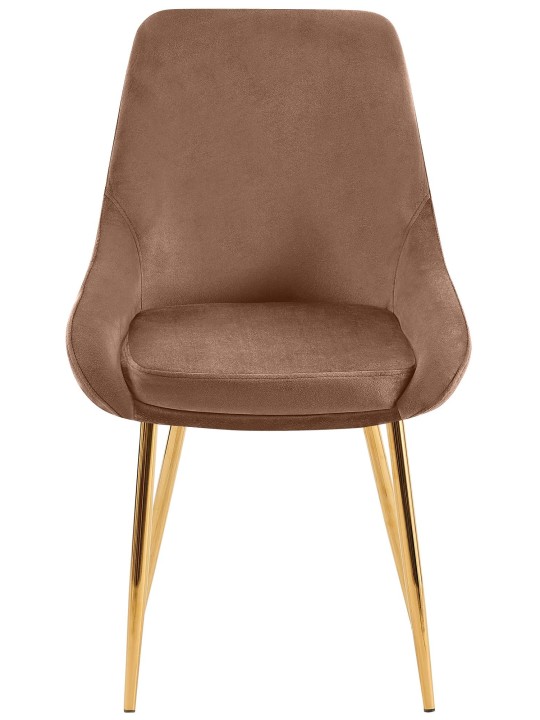 Set van 2 eetkamerstoelen Elmira fluweel goud, bruin